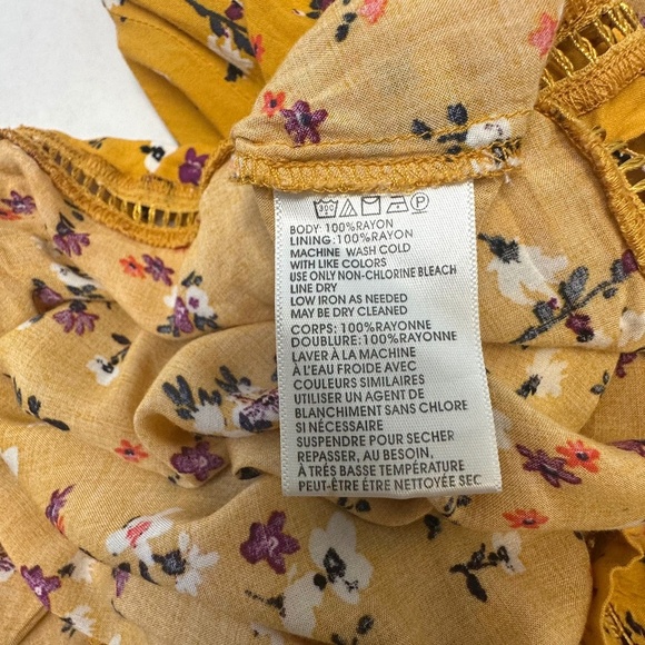 Cooperative Cindy Mustard Yellow Floral Midi Dress with Open Back size:4 - Picture 8 of 11